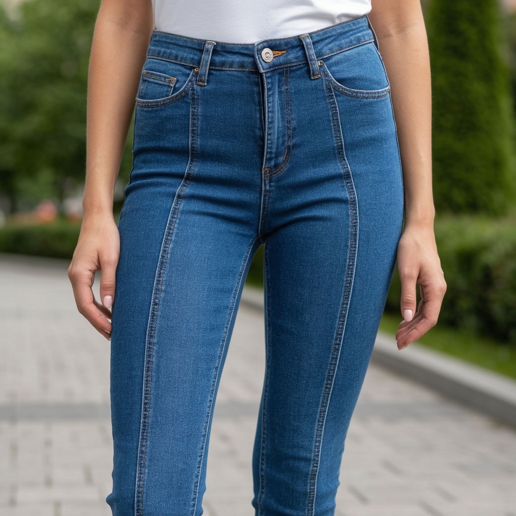 Рельефные швы на джинсах - создают утонченную посадку и подчеркивают форму ног, обеспечивая комфорт и стиль