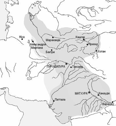 Кушанское царство с зависимыми территориями в период правления Канишки