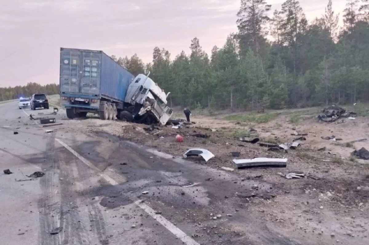    Два человека погибли при столкновении иномарки с фурой на трассе «Лена»