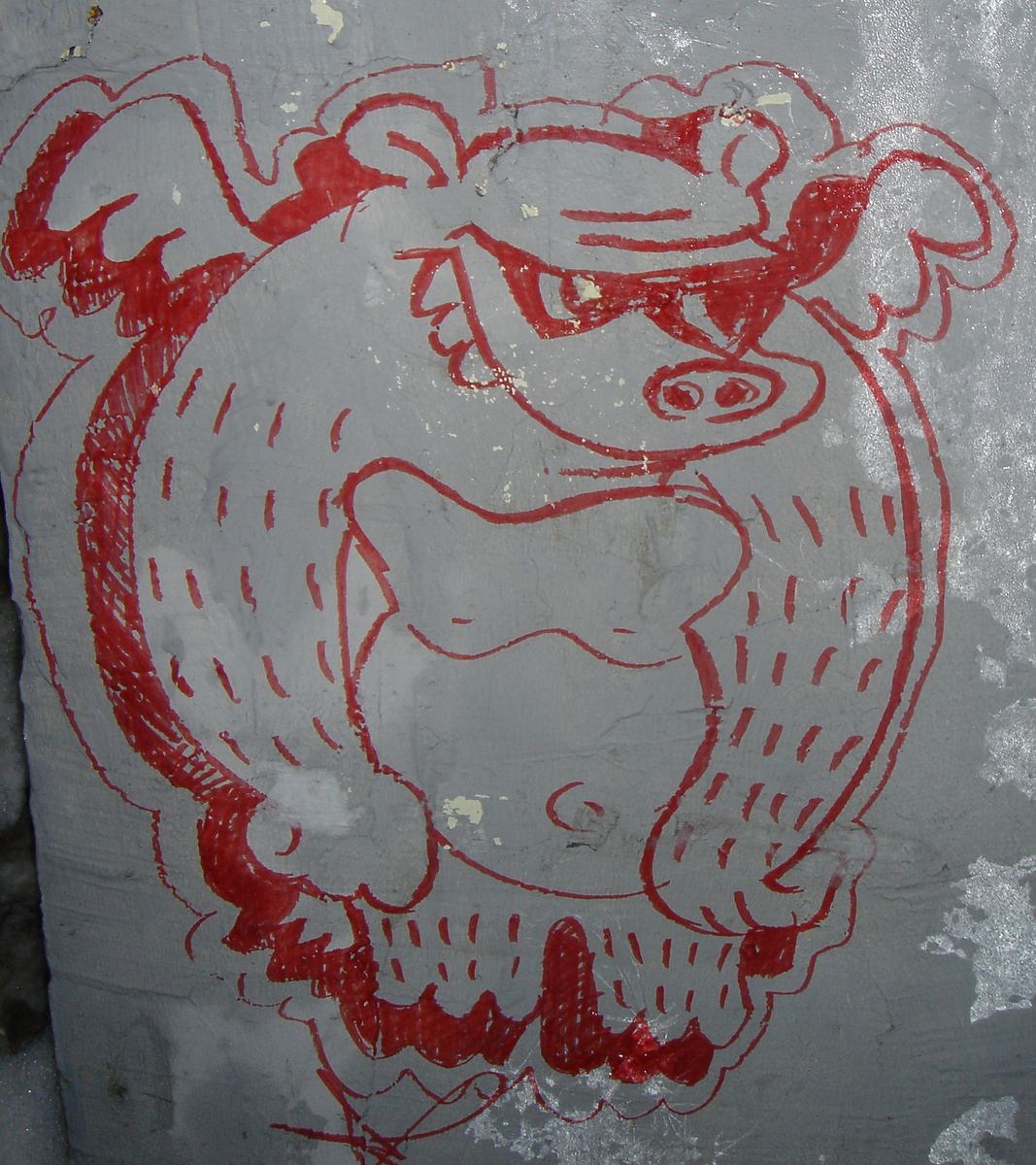 Граффити того времени. Медведь-ангел. Фото автора.