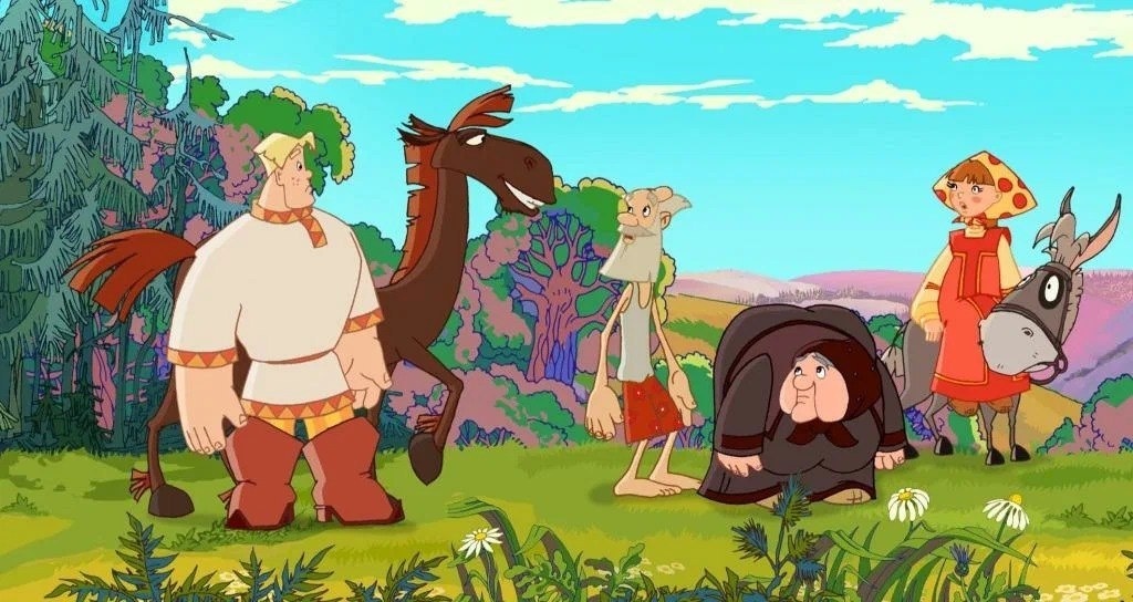    Кадр из мультфильма «Алеша Попович и Тугарин Змей», реж. Константин Бронзит, Кинокомпания СТВ, Анимационная студия Мельница