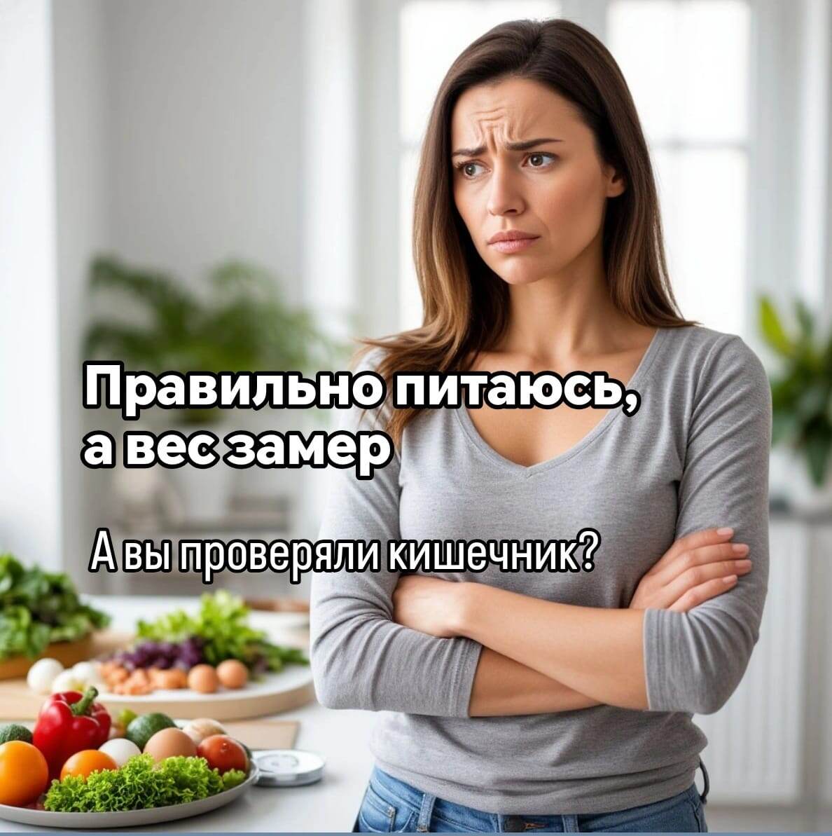 Вес стоит, хотя в рационе ни сахара, ни мучного? Вы не одни. В статье рассказываю, как микрофлора и воспаление могут блокировать снижение веса — даже при чистом питании