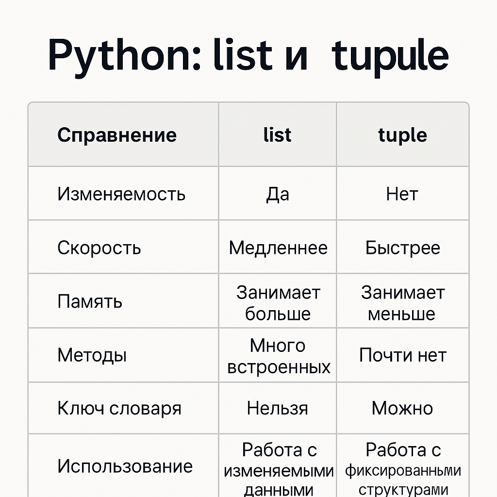 List vs tuple