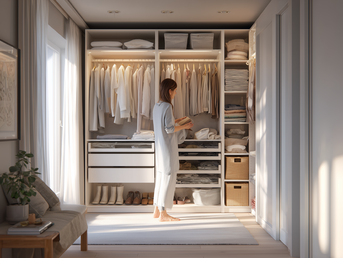 Убрать вещи сразу. 