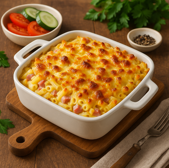 Макаронная запеканка с сыром и ветчиной в духовке рецепты от Дарики