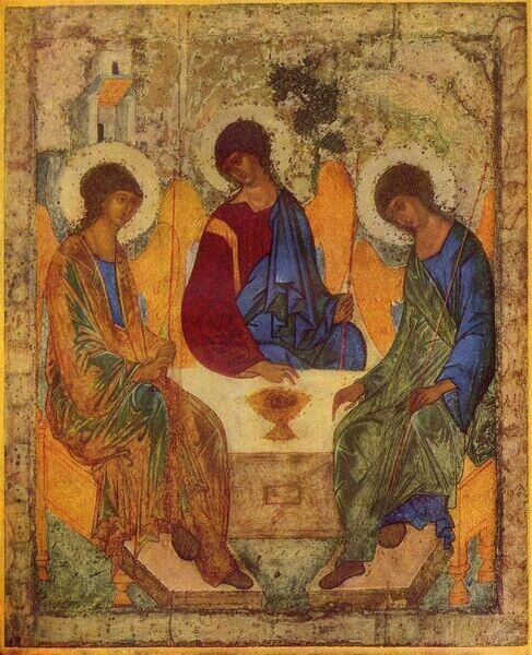    Троица (икона Андрея Рублёва, ок. 1422—1427 гг., Москва, Третьяковская галерея) Фото: общественное достояние