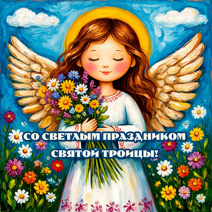    Открытка на Троицу для православных. Изображение: «Шедеврум»