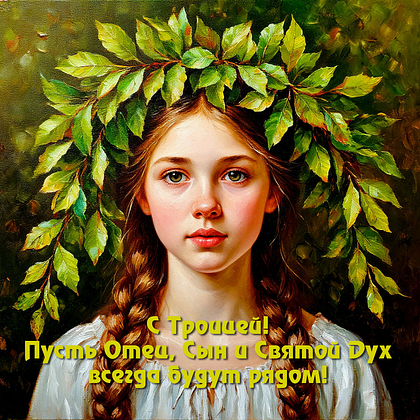    Открытка на Троицу, чтобы отправить близким. Изображение: «Шедеврум»