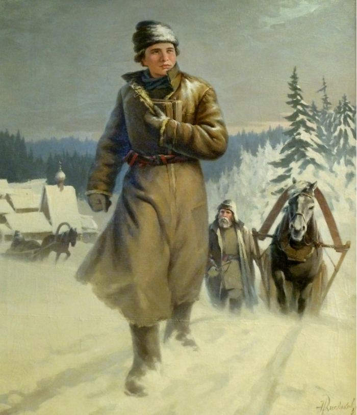 Н.Н. Кисляков, «Юный Ломоносов на пути в Москву», 1948 г.