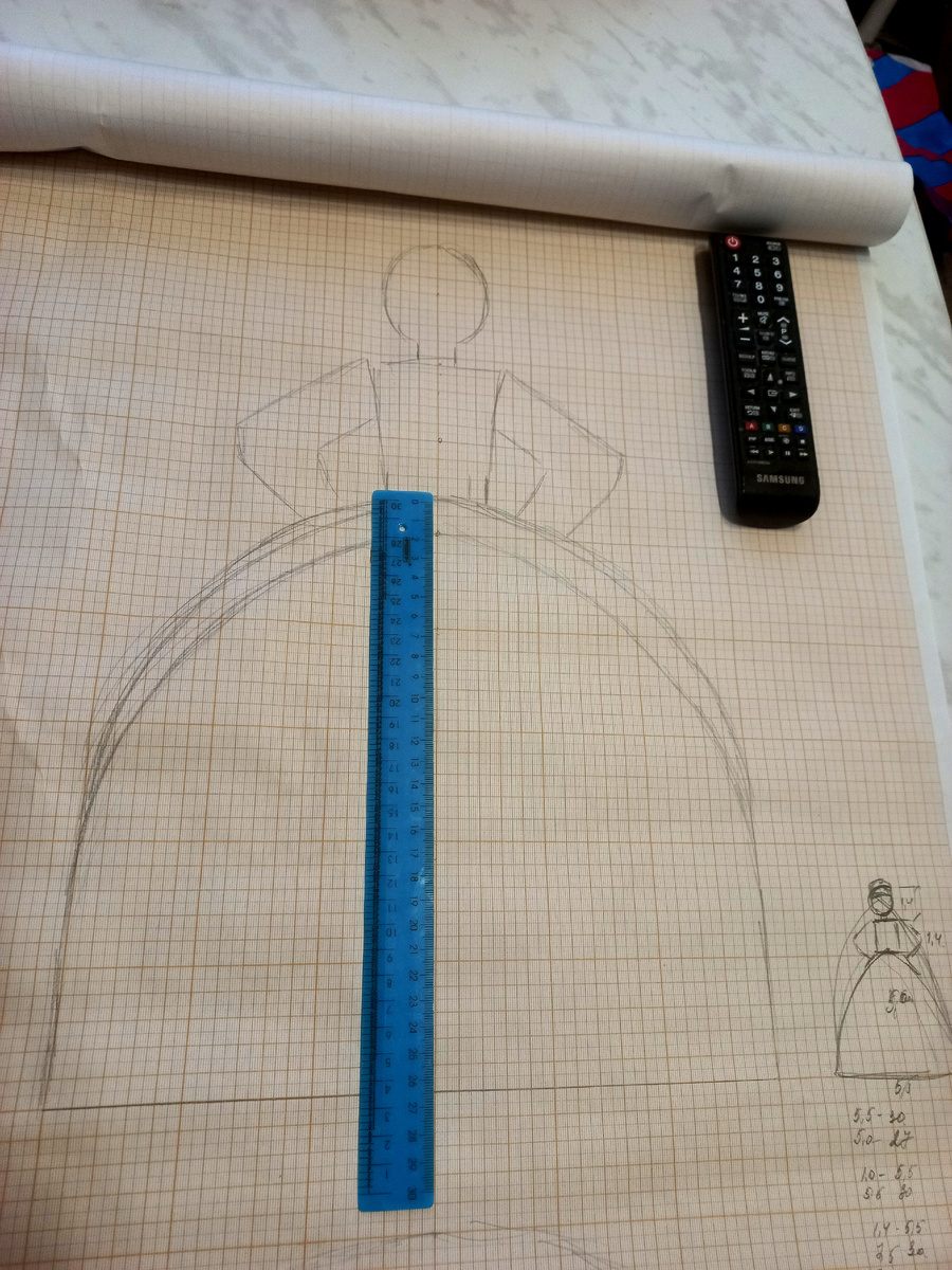 Эскиз бабы на чайник. 