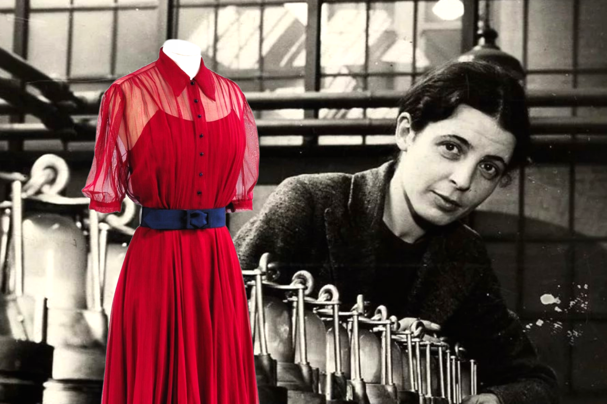 Моника Морис (30.06.1908-20.09.1995) и ее свадебное платье, коллаж КВ