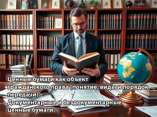    Ценные бумаги как объект гражданского оборота. Документарные и бездокументарные ЦБ. Изображение сгенерировано ИИ
