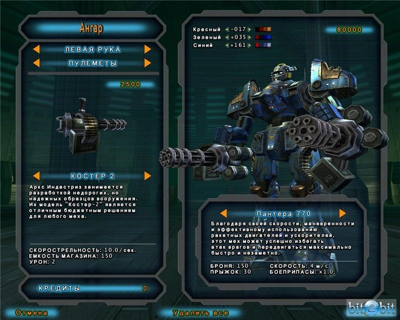 Характеристика робота