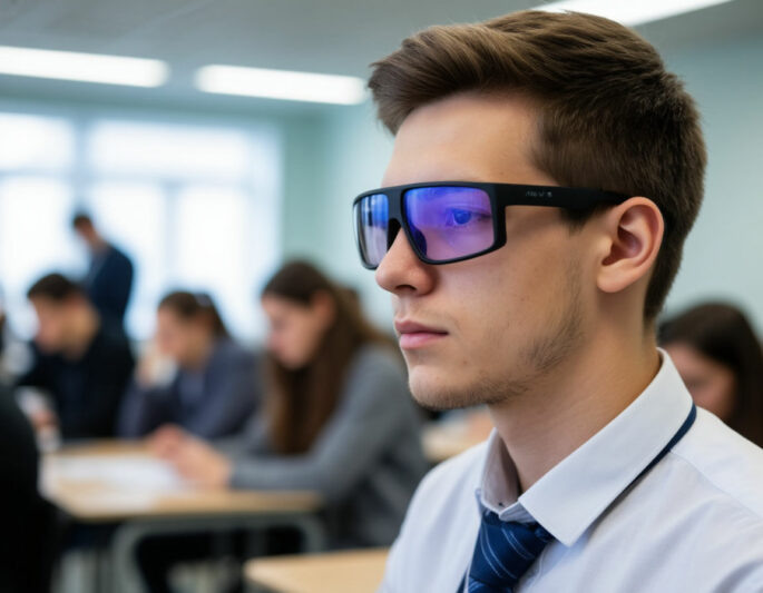    Изображение сгенерировано с помощью нейросети Шедеврум в качестве иллюстрации "умных очков"
