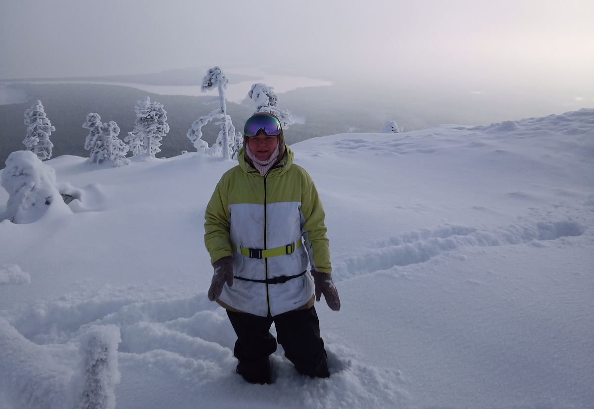 Февраль 2023 года. Гора Кивакка. Национальный парк Паанаярви.