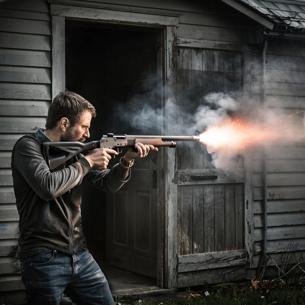 Он выстрелил в беднягу крупной дробью...