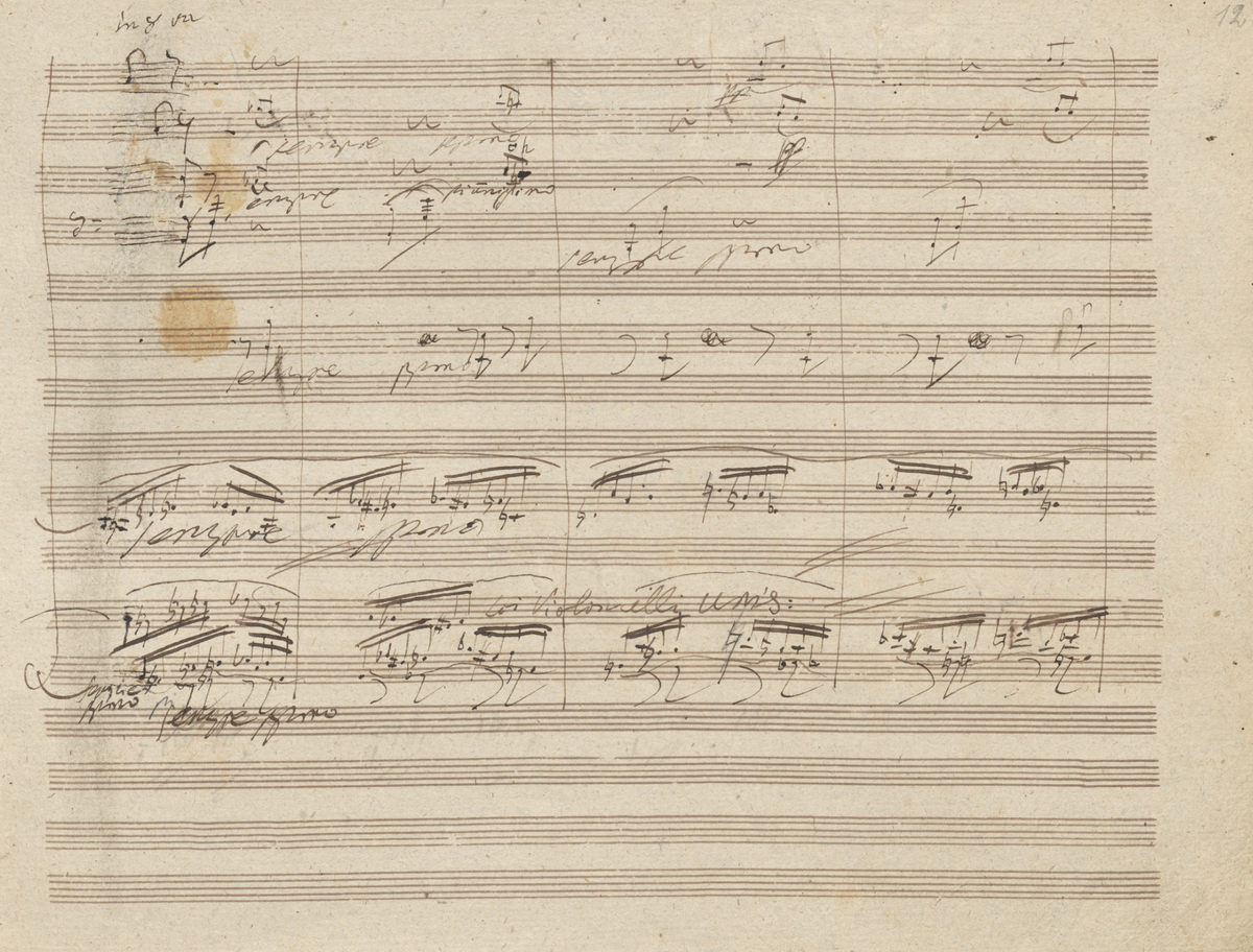 Симфония № 9 - Страница авторской рукописи