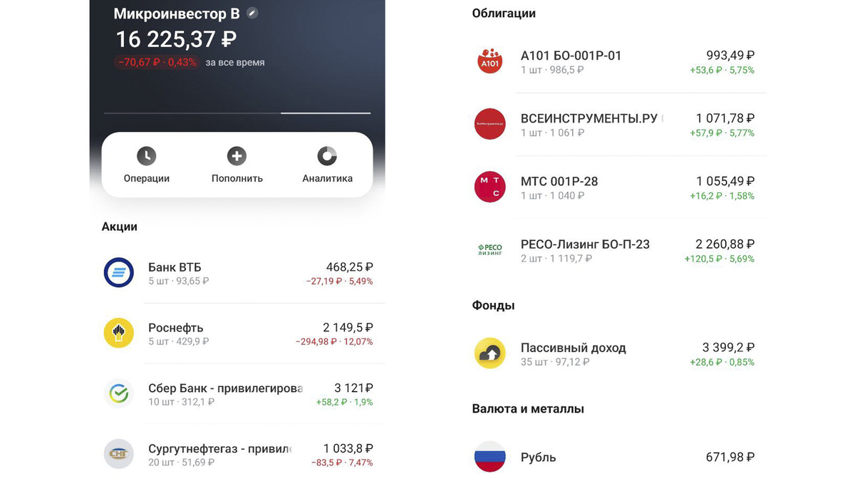 Брокерский счет по состоянию на 08.06.2025