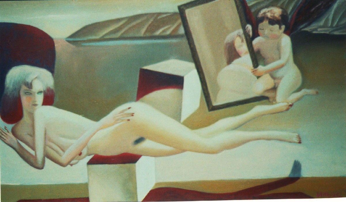 Венера перед зеркалом. Холст, масло. 60  x 90см. 1992 г.