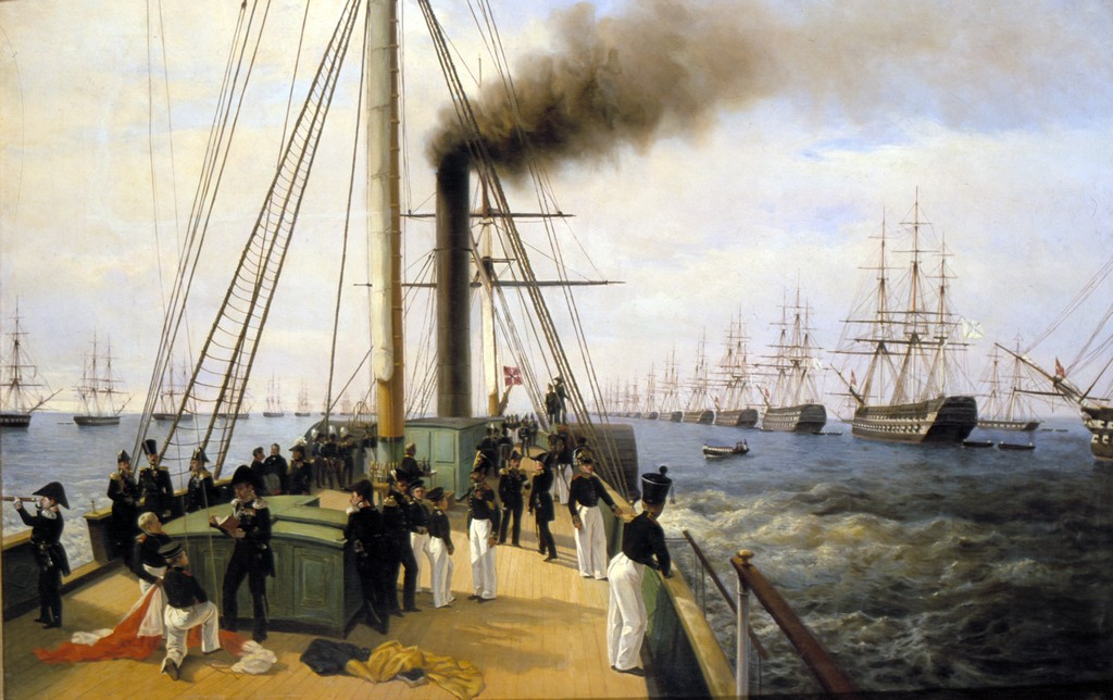 Смотр Балтийского флота 1848 год.  Боголюбов А.П.