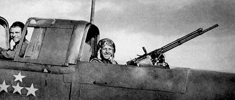 Крупнокалиберный пулемёт УБ на штурмовике ИЛ-2