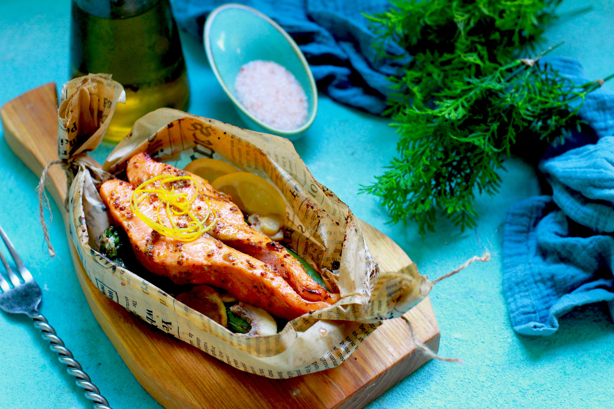 Лодочка с лососем, спаржей и грибами от Елены Некрасовой. https://t.me/urbanistka_vl