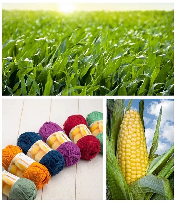 Изготовление пряжи из кукурузы.