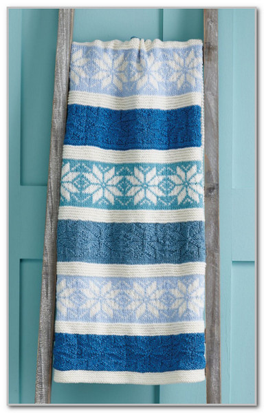 Плед с жаккардовым узором Снежинки. Размер 75 x 79 см