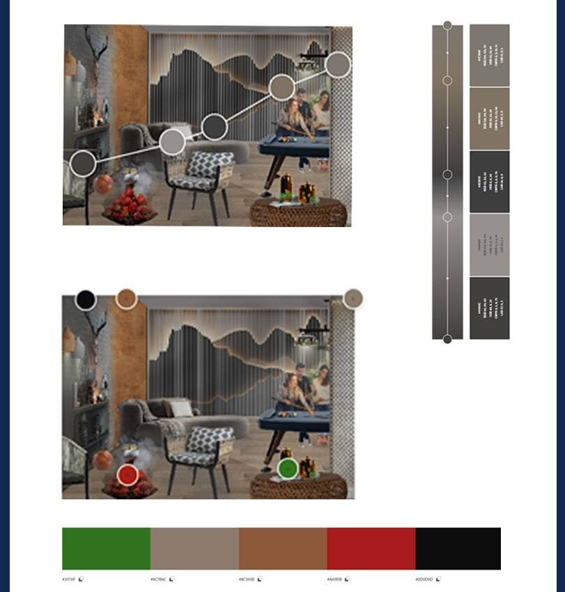 🌈✨ Цветовая палитра: Ключ к гармонии и стилю вашего интерьера!

💖 Цветовая палитра — это набор цветов, который используется в дизайне интерьера для создания определенной атмосферы и стиля. Она играет ключевую роль в формировании общего впечатления от пространства, влияя на настроение, восприятие и даже функциональность комнаты. 

🎶 Почему цветовая палитра так важна?

1️⃣ Создание настроения: Цвета способны вызывать определенные эмоции. Теплые оттенки, такие как красный и оранжевый, могут создать уютную и энергичную атмосферу, в то время как холодные цвета, например, синий и зеленый, способствуют расслаблению и умиротворению.

2️⃣ Гармония и баланс: Правильное сочетание цветов помогает достичь гармонии в интерьере. Использование нескольких оттенков одной цветовой гаммы (монохромная палитра) или сочетание комплементарных цветов может сделать пространство более сбалансированным и эстетически привлекательным.

3️⃣ Зонирование пространства: Цветовая палитра может помочь в выделении различных зон в одном помещении. Например, светлые оттенки могут использоваться для создания ощущения простора, а более темные — для уюта и интимности.

4️⃣ Выражение стиля: Цвета — это мощный инструмент для передачи личного стиля. Яркие и насыщенные оттенки могут говорить о смелости и креативности, в то время как нейтральные и пастельные тона создают ощущение спокойствия и элегантности.

5️⃣ Визуальная привлекательность: Правильно подобранная цветовая палитра делает интерьер более привлекательным и завершенным. Она помогает соединить все элементы дизайна воедино, создавая цельный образ.

Как выбрать цветовую палитру?

- Определите настроение: Подумайте, какие эмоции вы хотите вызвать в этом пространстве.
- Изучите цветовые круги: Используйте цветовые круги для вдохновения и понимания, как цвета взаимодействуют друг с другом.
- Тестируйте оттенки: Пробуйте разные цвета на стенах, мебели и аксессуарах, чтобы увидеть, как они выглядят в различных условиях освещения.

Позвольте цветам работать