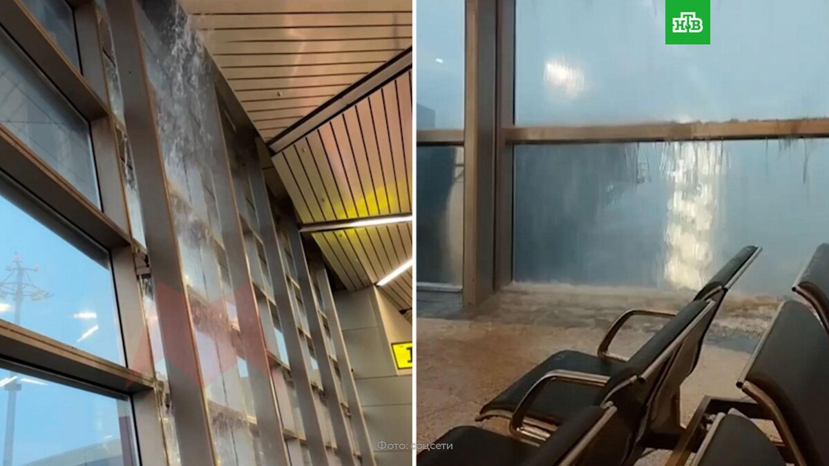    Аэропорт Внуково затопило из-за ливня