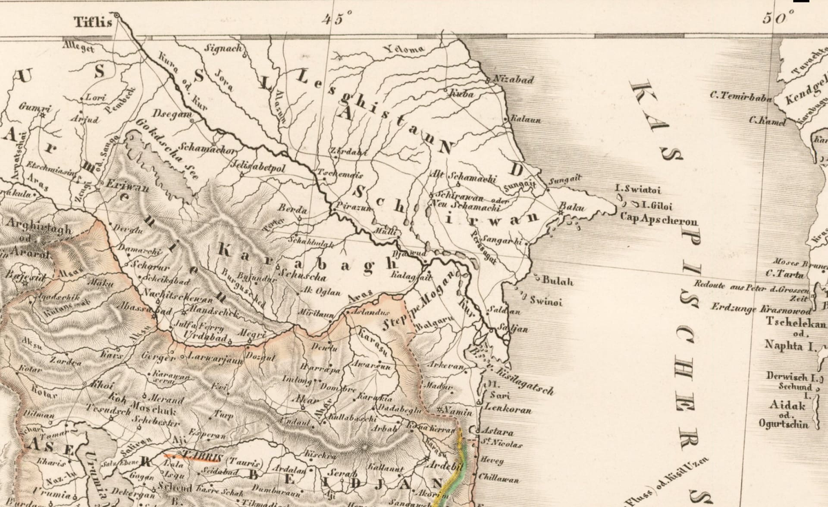 Hochland von Iran enthaltend die Staaten von Persien, Afghanistan und Beludschistan entworfen unde gezeichnet von C.F. Weiland. Carl Ferdinand Weiland Weimar / 1846