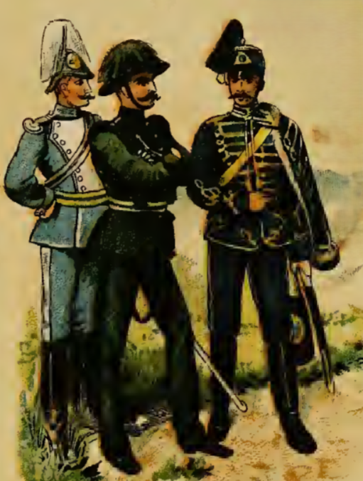 Лейб-гвардейский конный полк, спасатели (Life-Guards), Офицеры Вермландского стрелкового полка (Officers  of  Wermland Rifles), Гусары (Hussars)