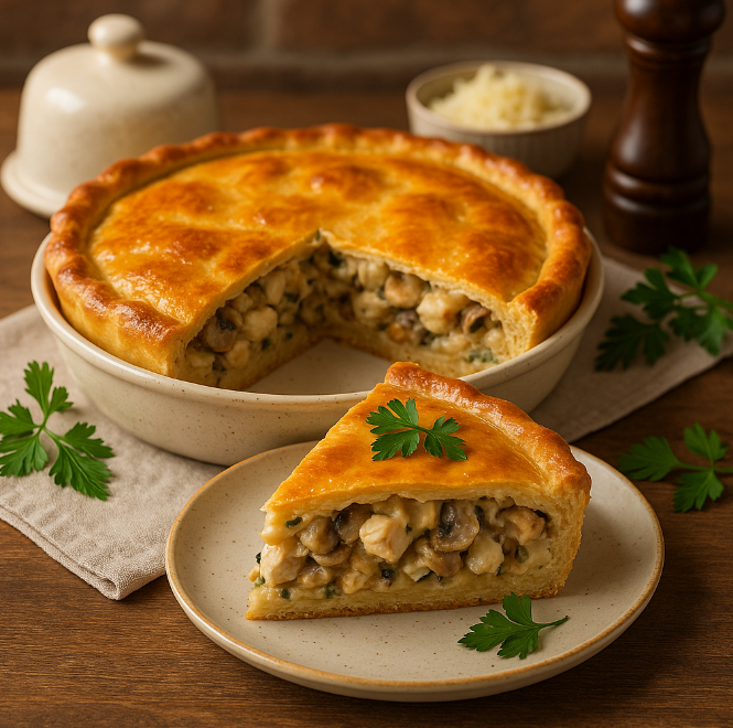 Пирог с курицей и грибами в духовке рецепты от Дарики