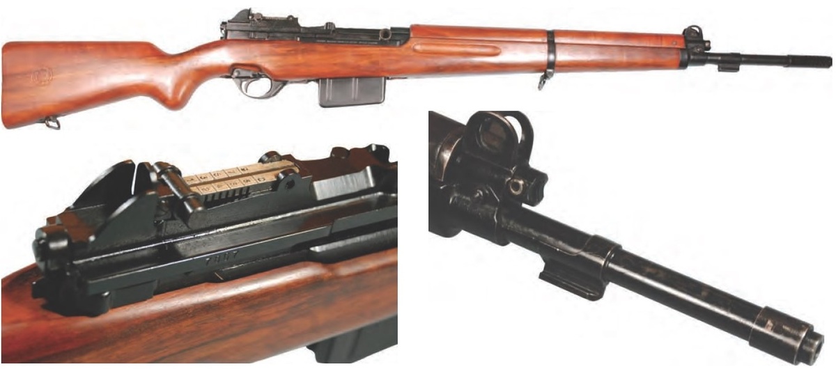 Вверху: винтовка Венесуэльского контракта, "типичная" FN-49. Слева: крышка ствольной коробки и целик винтовки Венесуэльского контракта. Справа: Дульный колпачок, который не ставился на винтовки Венесуэльского и Египетского контрактов.