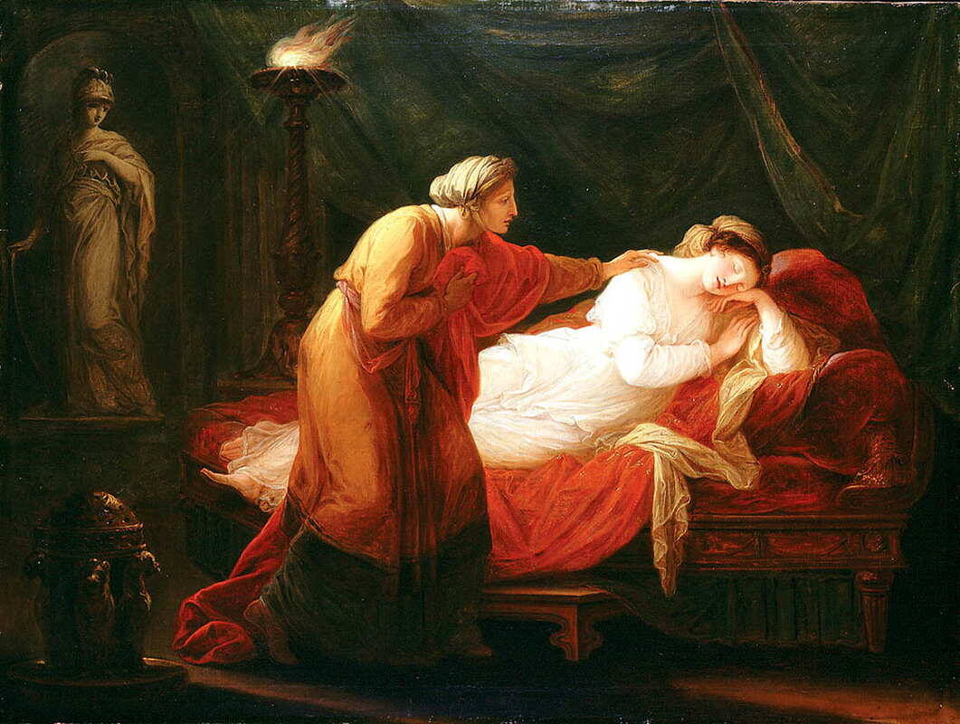 Пенелопа, пробужденная Эвриклеей, Ангела Кауфман, 1773, через Britannica