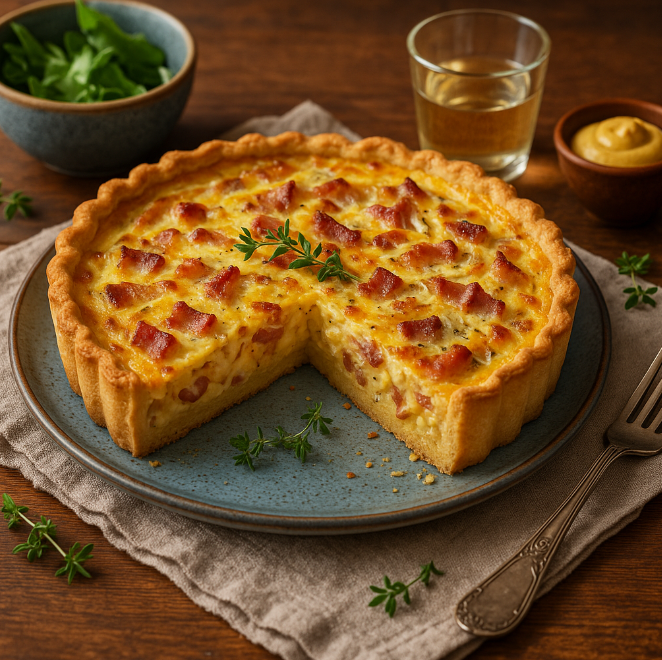 Киш с беконом и луком в духовке рецепты от Дарики