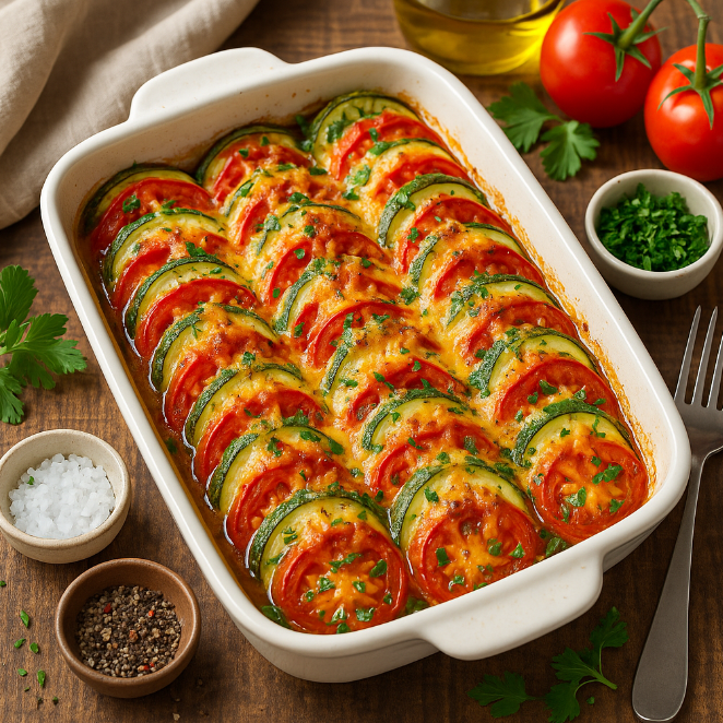 Кабачки с помидорами и сыром в духовке рецепты от Дарики