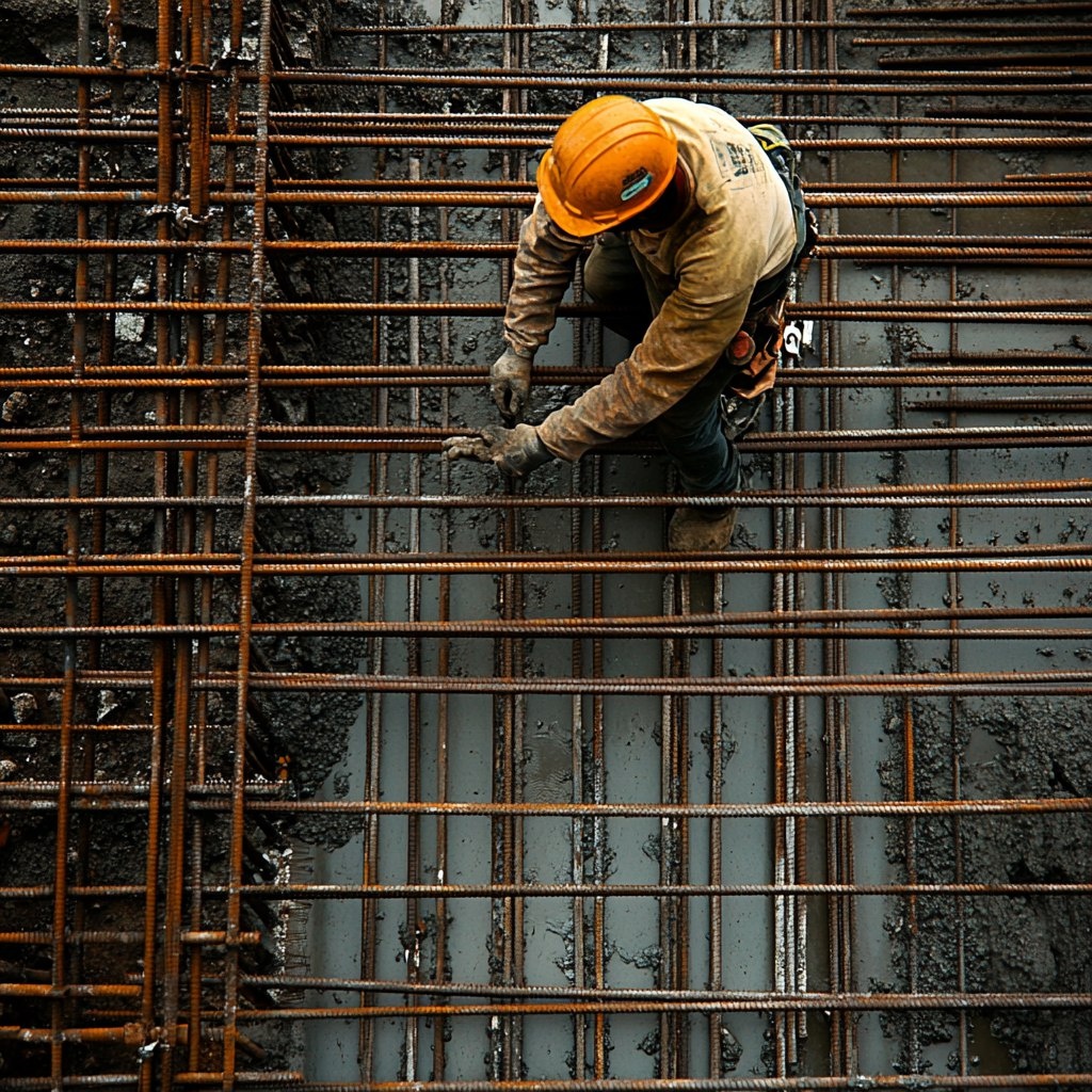 Арматурщик на рабочем месте