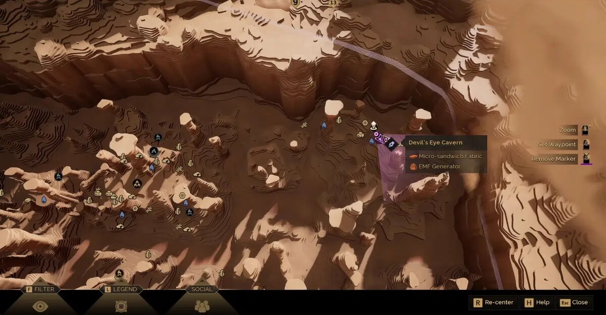    Расположение шестого испытания AQL в Dune: Awakening