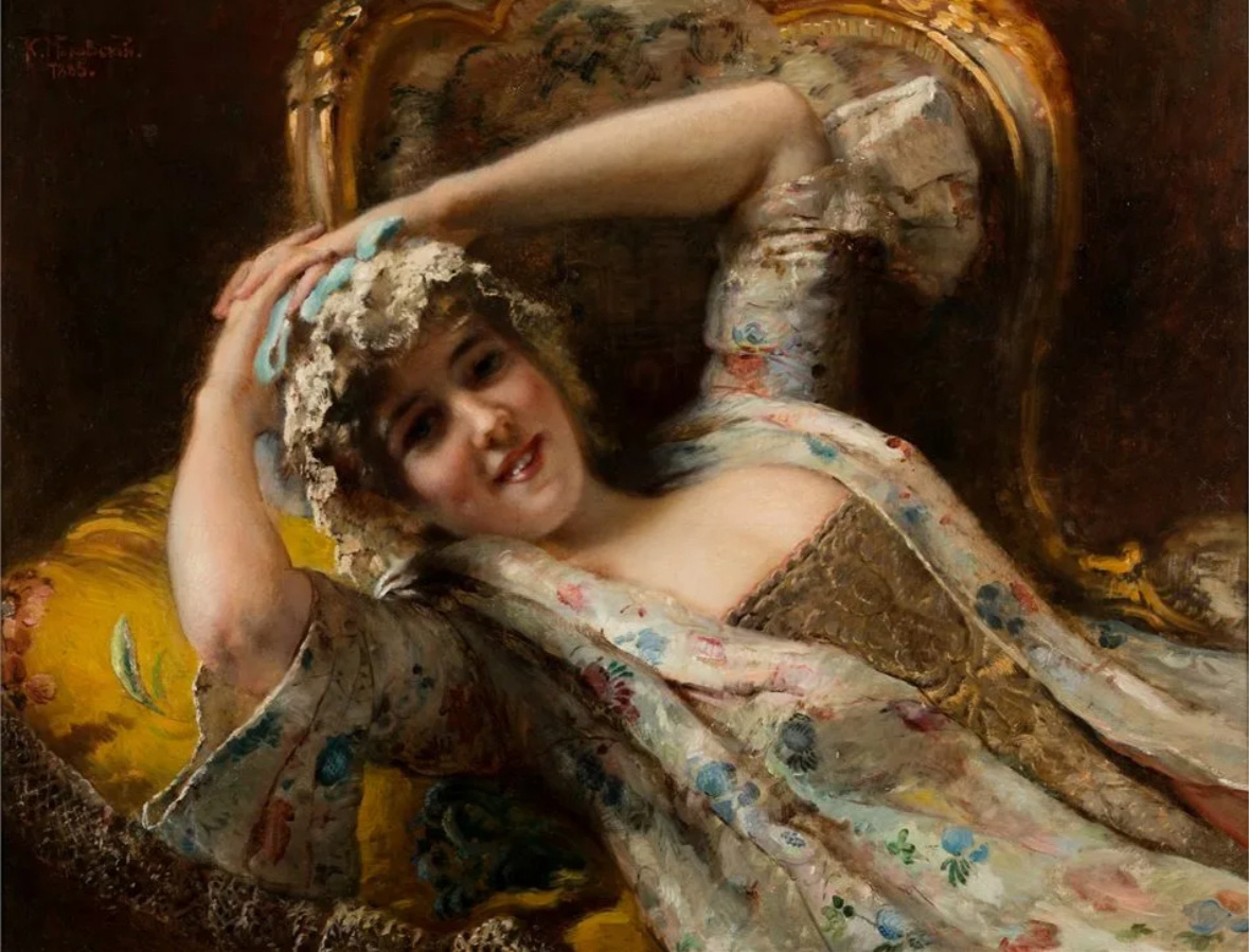 Художник К. Маковский «Кокетка»