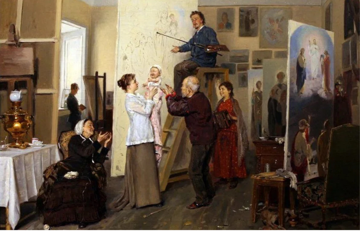 Художник В. Маковский. «В мастерской художника»