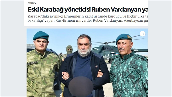    Арест Варданяна. Скриншот: Dunya