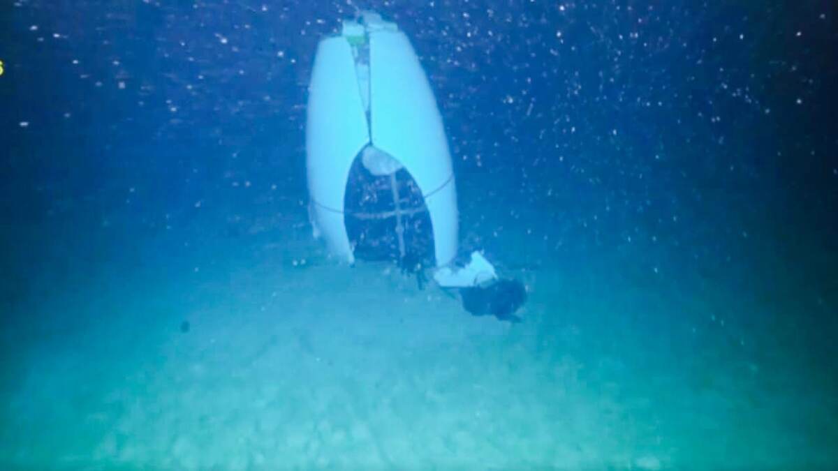 Остатки аппарата «Титан» на дне океана, 22 июня 2023 года