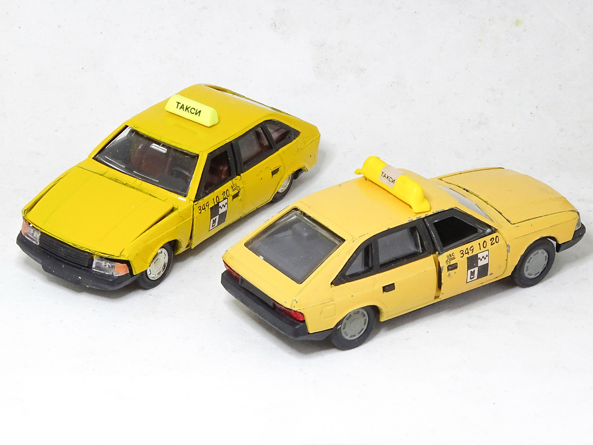Рис. 2. Саратовские модели автомобиля Москвич-2141 Такси в масштабе 1:43 до выполнения работ