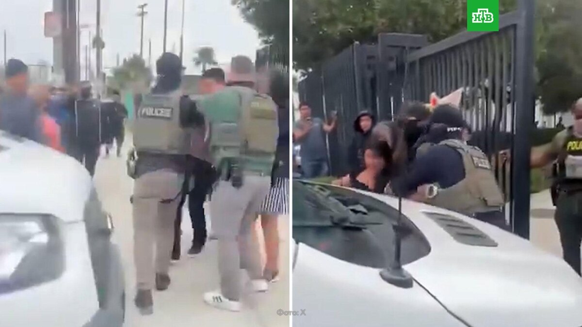    Столкновения с полицией начались в Лос-Анджелесе после рейдов против мигрантов