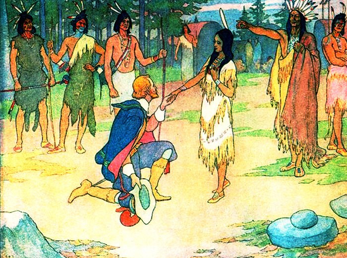 Покахонтас, 1906 год, автор исходного изображения - Элмер Бойд Смит.