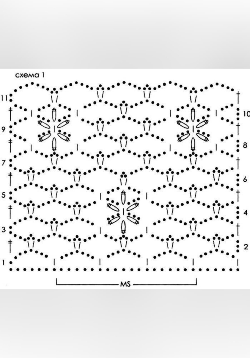 Ажурный узор для летнего вязания крючком.