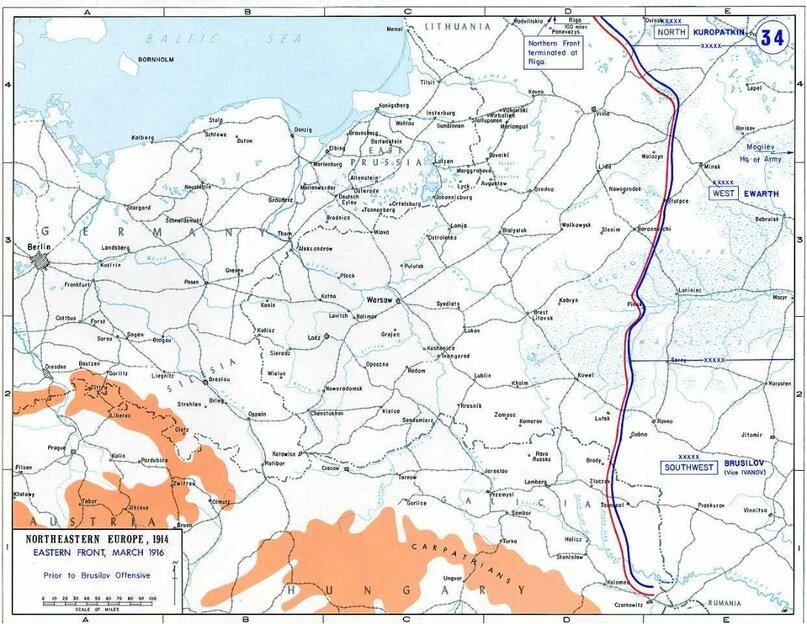 Восточный фронт до Брусиловского наступления
