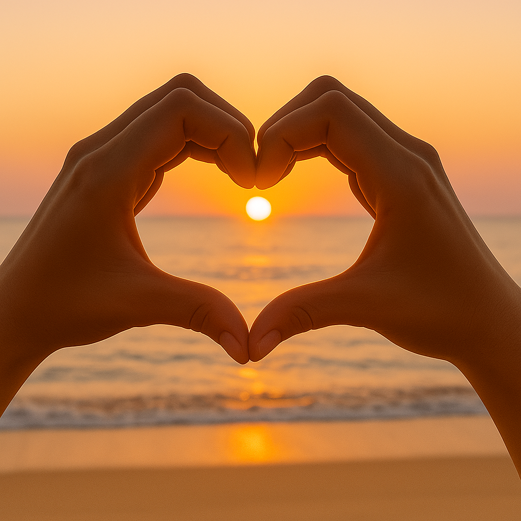 Можно сделать "сердечко" вместе с другом или партнером 