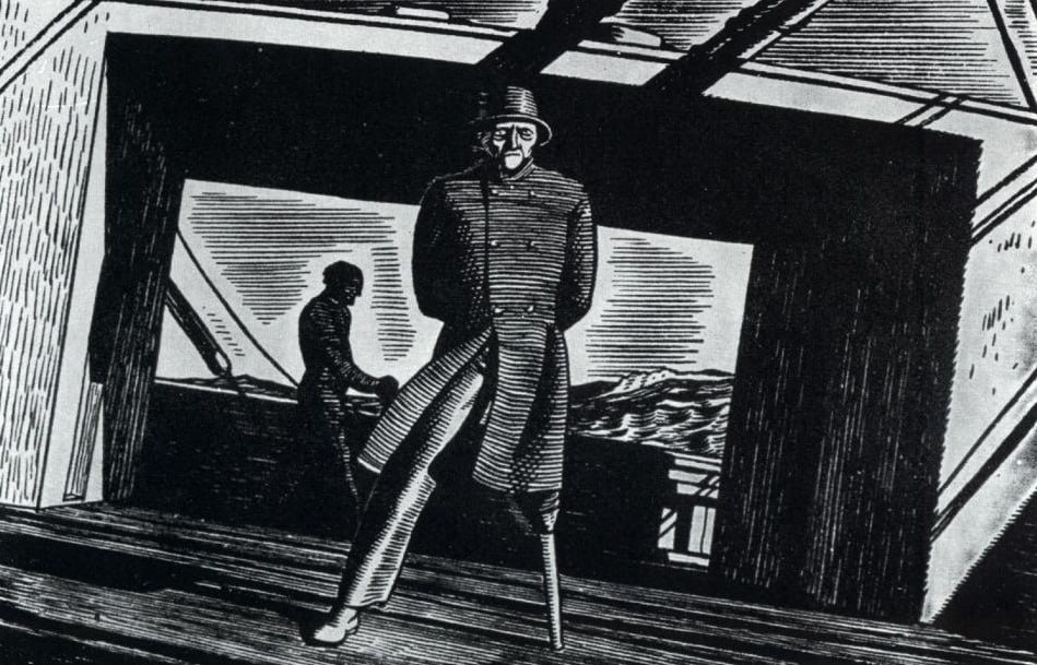 «Капитан Ахав на шканцах», Рокуэлл Кент, 1930, Иллюстрация к роману Мелвилла «Моби Дик»